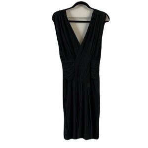 Robert Rodriguez Designer Charcoal Deep V Neck Sleeveless Dress Size M